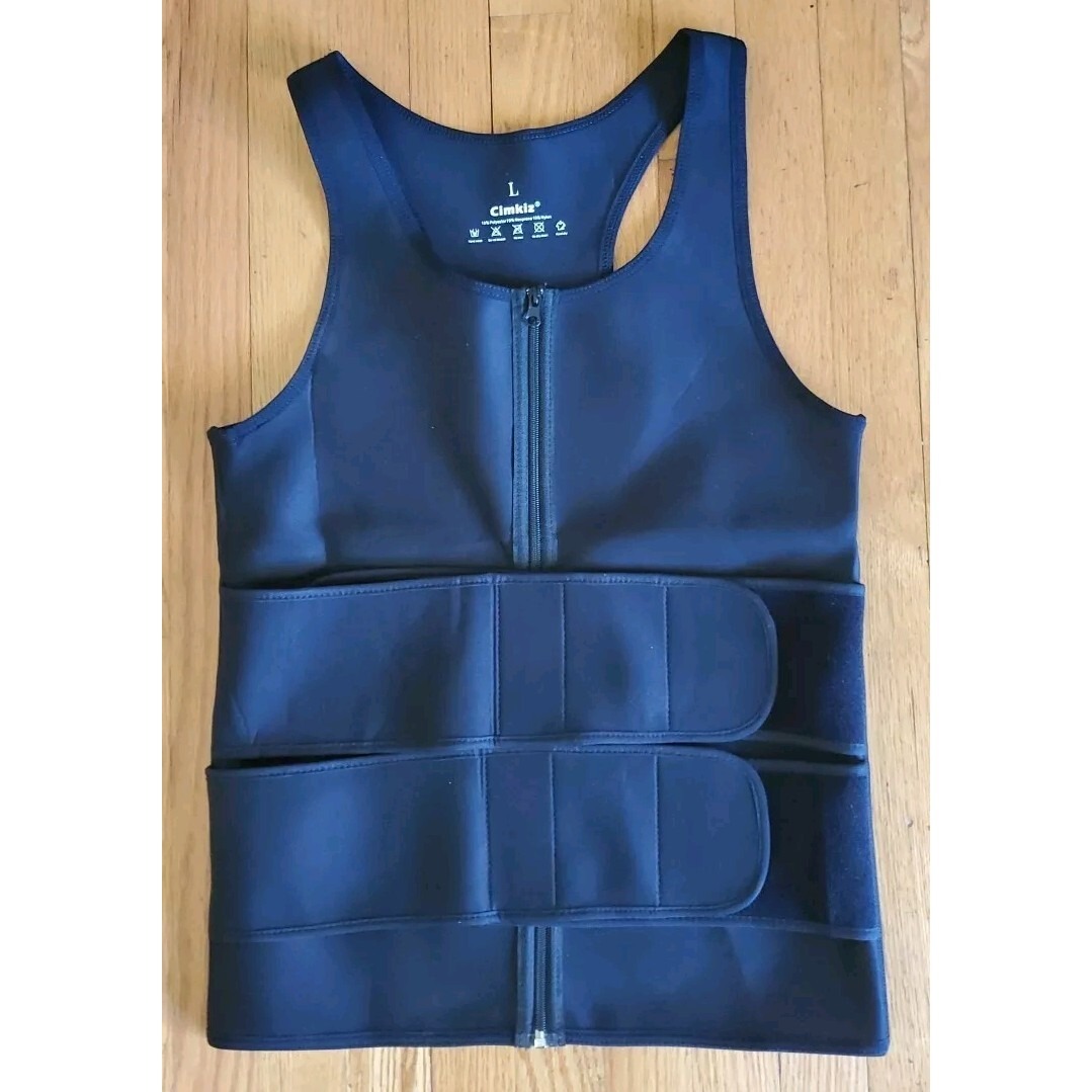Cimkiz Sauna Vest Mens Size Large Black Preowned Cimkiz Sauna Vest Mens Size Large Black Preowned